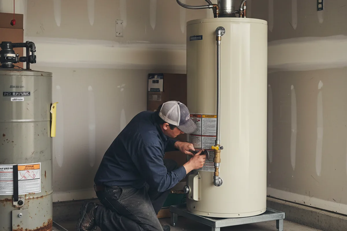 Water heater and shutoff valve replacement in Gunter