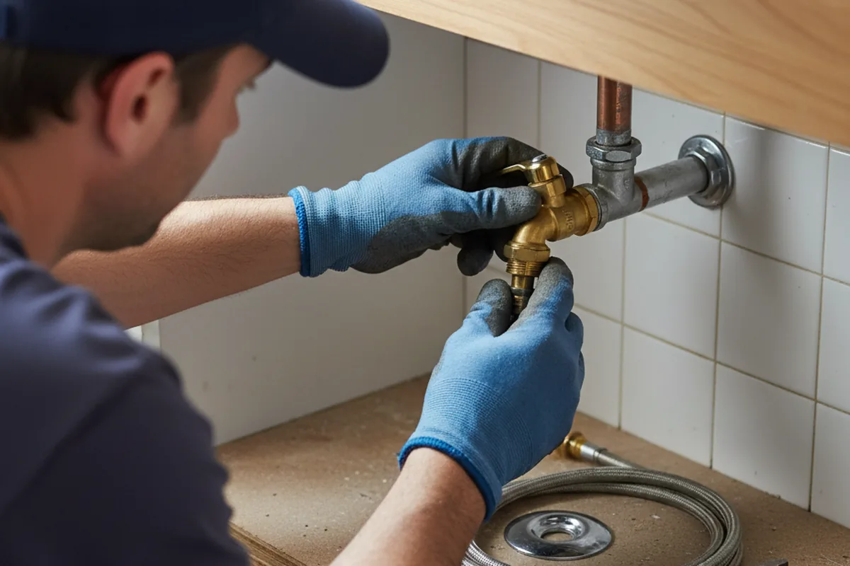 Shutoff valve and fitting work during Emergency Plumbing in Gunter
